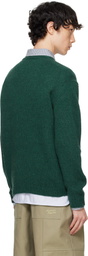Maison Kitsuné Green Dressed Fox Intarsia Sweater