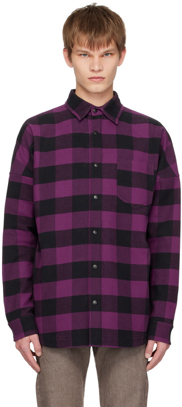 Photo: Palm Angels Purple Check Shirt