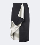 Róhe Draped asymmetric satin midi skirt