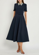 Rebecca Vallance Xena Crystal-embellished Crepe Midi Dress Navy