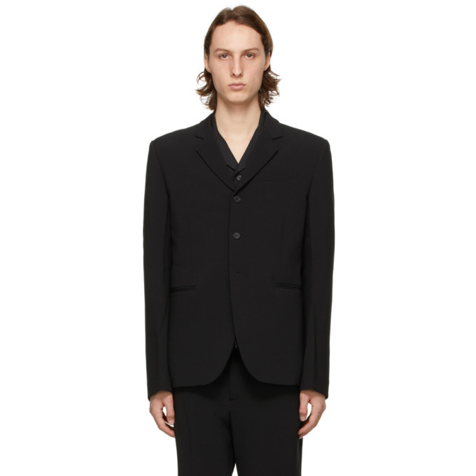Recto Black Tailored Single-Breasted Blazer Recto