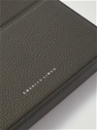 Charles Simon - Logo-Print Full-Grain Leather and Silver-Tone Travel Wallet