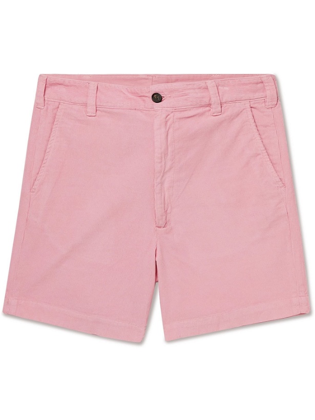 Photo: Drake's - Slim-Fit Cotton-Corduroy Chino Shorts - Pink
