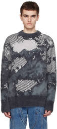 Feng Chen Wang Gray Landscape Painting Sweater