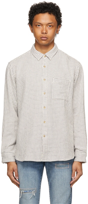 Photo: Levi's Made & Crafted White & Navy Crepe Check Standard Shirt