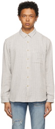Levi's Made & Crafted White & Navy Crepe Check Standard Shirt