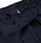 Marni - Tapered Pleated Virgin Wool Trousers - Blue