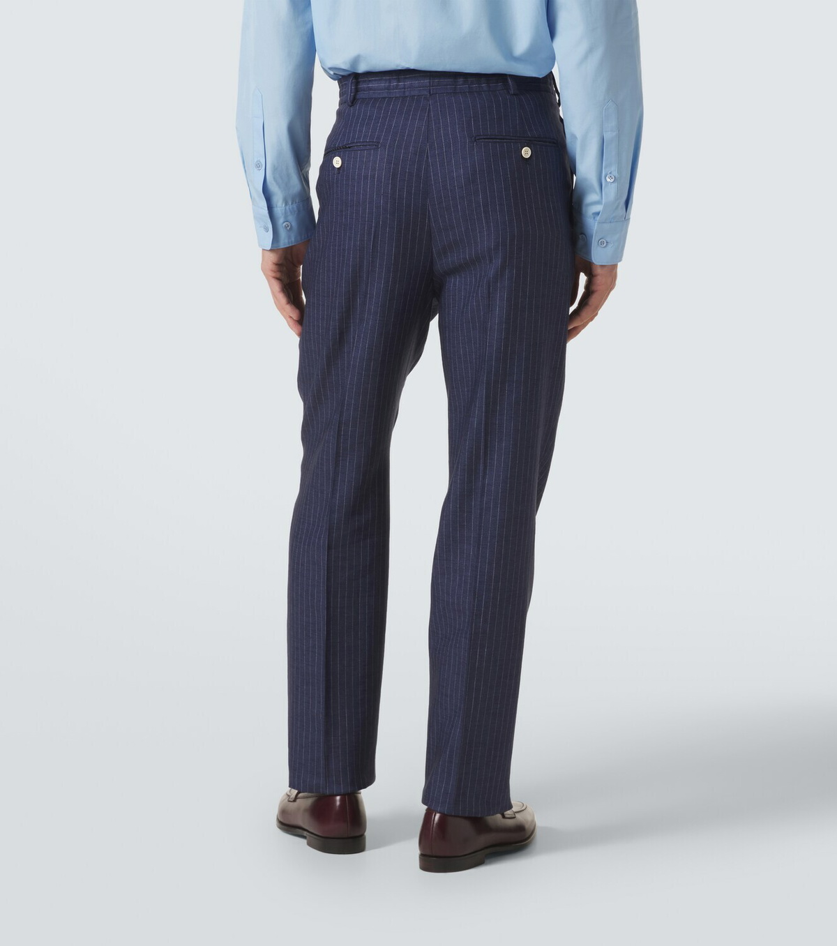 Dunhill Striped linen tapered pants