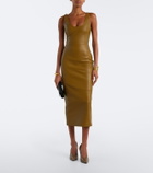 Alex Perry Leather midi dress