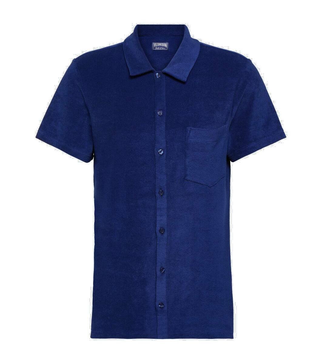 VILEBREQUIN Men Bowling Linen Shirt Wave - Vilebrequin x Maison Kitsune