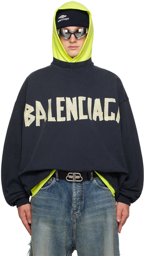 Photo: Balenciaga Navy Oversized Sweatshirt