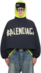 Balenciaga Navy Oversized Sweatshirt