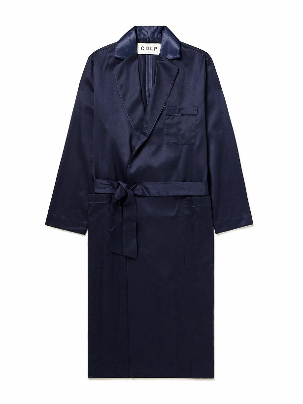 Photo: CDLP - Home Satin-Trimmed Lyocell-Twill Robe - Blue