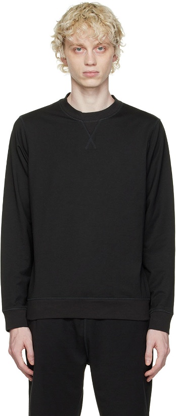Photo: Sunspel Black Dri-Release Sweatshirt