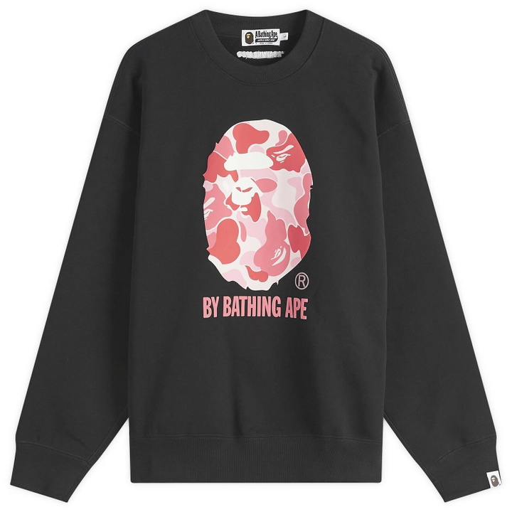 Photo: A Bathing Ape Men's Abc Camo Ape Head Relax Fit Crew Sweatshirt in Black