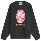A Bathing Ape Men's Abc Camo Ape Head Relax Fit Crew Sweatshirt in Black