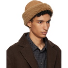 Cawley Tan Suede Back Curly Hair Sheepskin Beanie