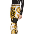 Versace White and Black Barocco Leggings