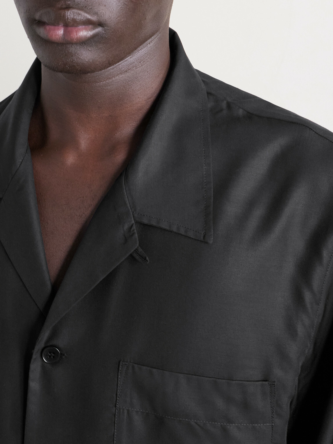 CDLP - Camp-Collar Lyocell Pyjama Shirt - Black
