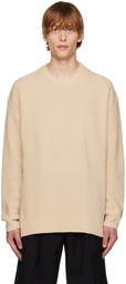 Solid Homme Beige Ribbed Sweater