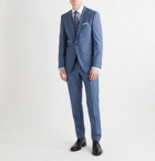 Hugo Boss - Genius Birdseye Virgin Wool Suit Trousers - Blue
