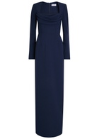 Rebecca Vallance Nemy Crepe Maxi Dress Navy