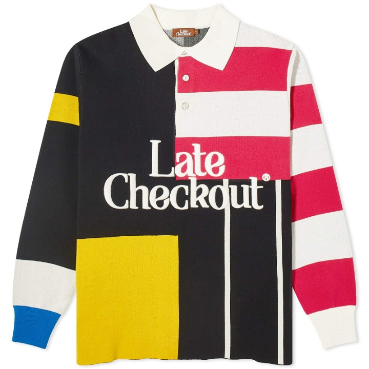 Photo: Late Checkout Men's Colourblock Rugby Shirt in Multicolour