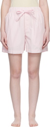 Tekla Pink Poplin Pyjama Shorts