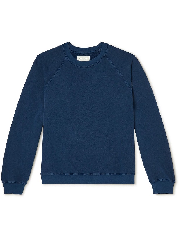 Photo: Les Tien - Garment-Dyed Cotton-Jersey Sweatshirt - Blue