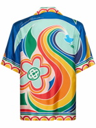 CASABLANCA - Fleures Silk Twill Short Sleeve Shirt