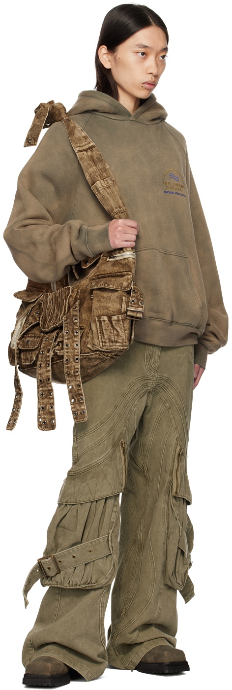 NO/FAITH STUDIOS Beige Denim Multipocket Bag
