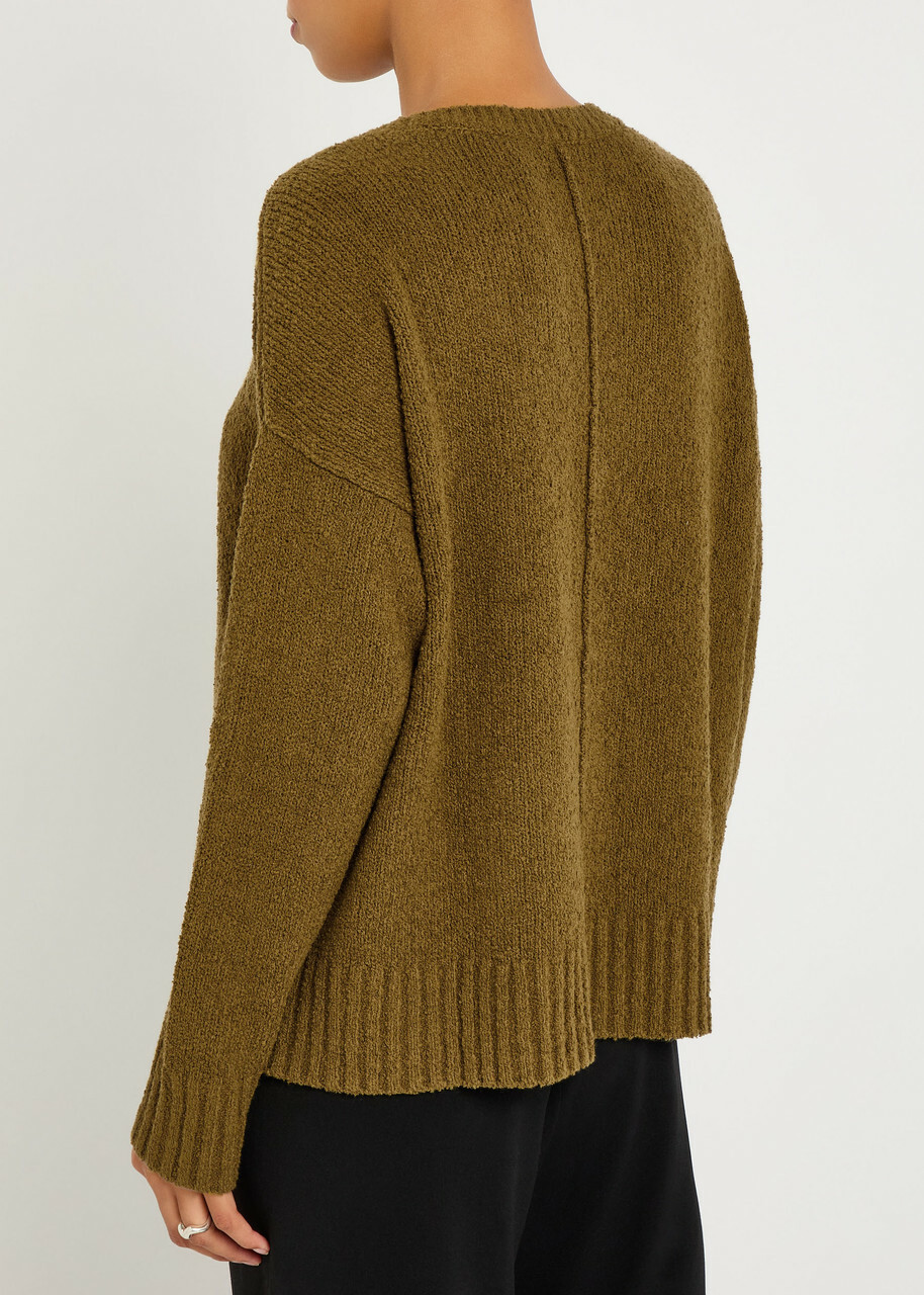 Eileen Fisher Pintuck Bouclé Jumper Green