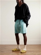 KAPITAL - Phillies Straight-Leg Striped Belted Linen and Cotton-Blend Shorts - Blue