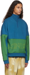 Brain Dead Blue Sinister Screw Half-Zip Sweater