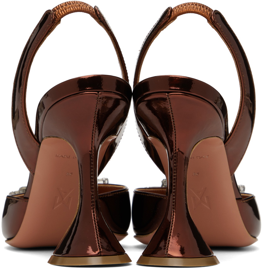Amina Muaddi Brown Begum Sling 95 Heels