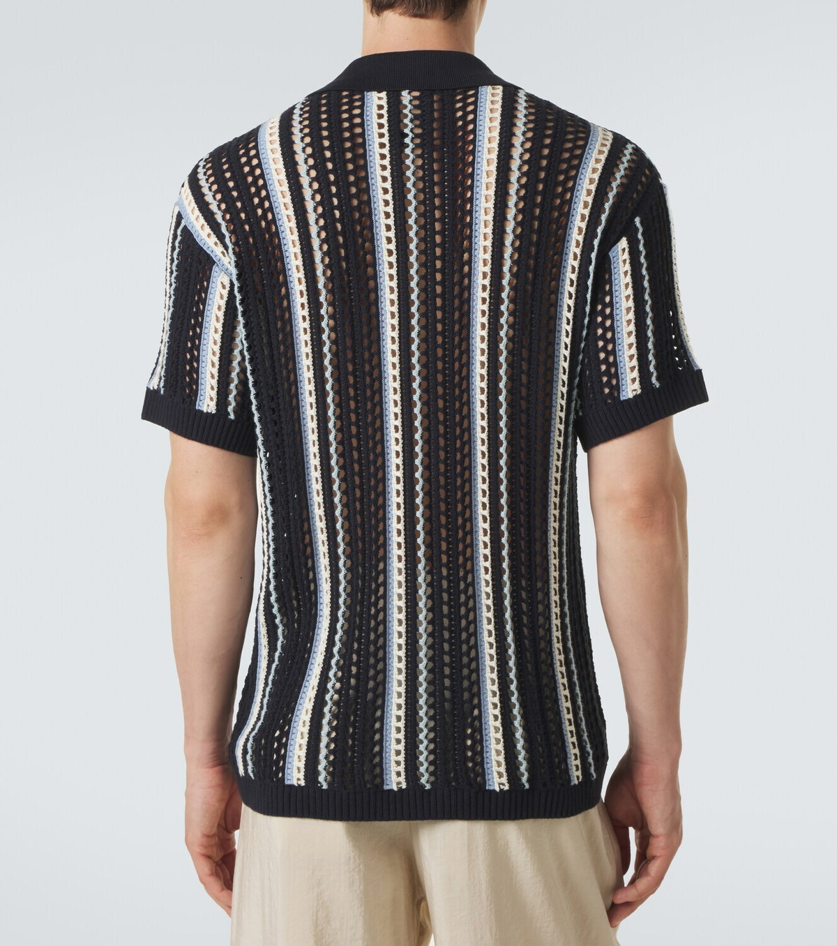 Frescobol Carioca Pinto crochet striped cotton shirt