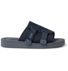 Suicoke - KAW-VS Webbing-Trimmed Suede Sandals - Blue