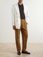 Rubinacci - Manny Straight-Leg Pleated Linen Trousers - Brown