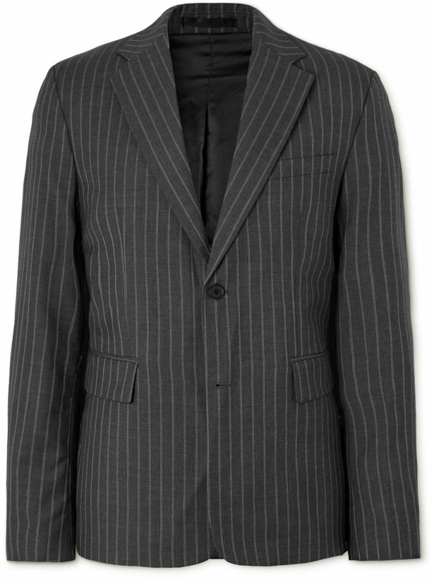 Photo: mfpen - Pinstriped Wool Suit Jacket - Gray