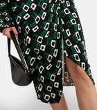 Diane von Furstenberg Willow printed ruched midi skirt