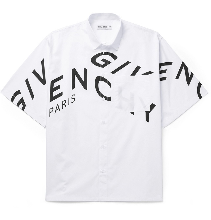 Photo: GIVENCHY - Logo-Print Cotton-Poplin Shirt - White