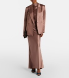 The Sei Double-breasted silk satin blazer