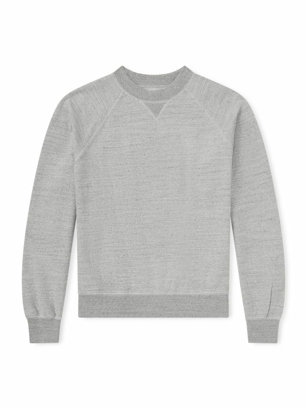 Photo: Drake's - Logo-Embroidered Cotton-Jersey Sweatshirt - Gray