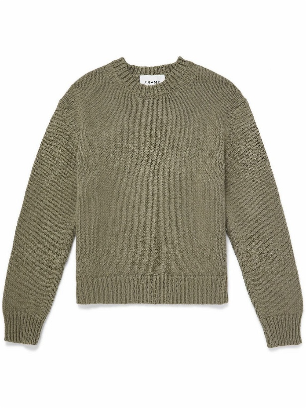 Photo: FRAME - Cotton-Blend Sweater - Green