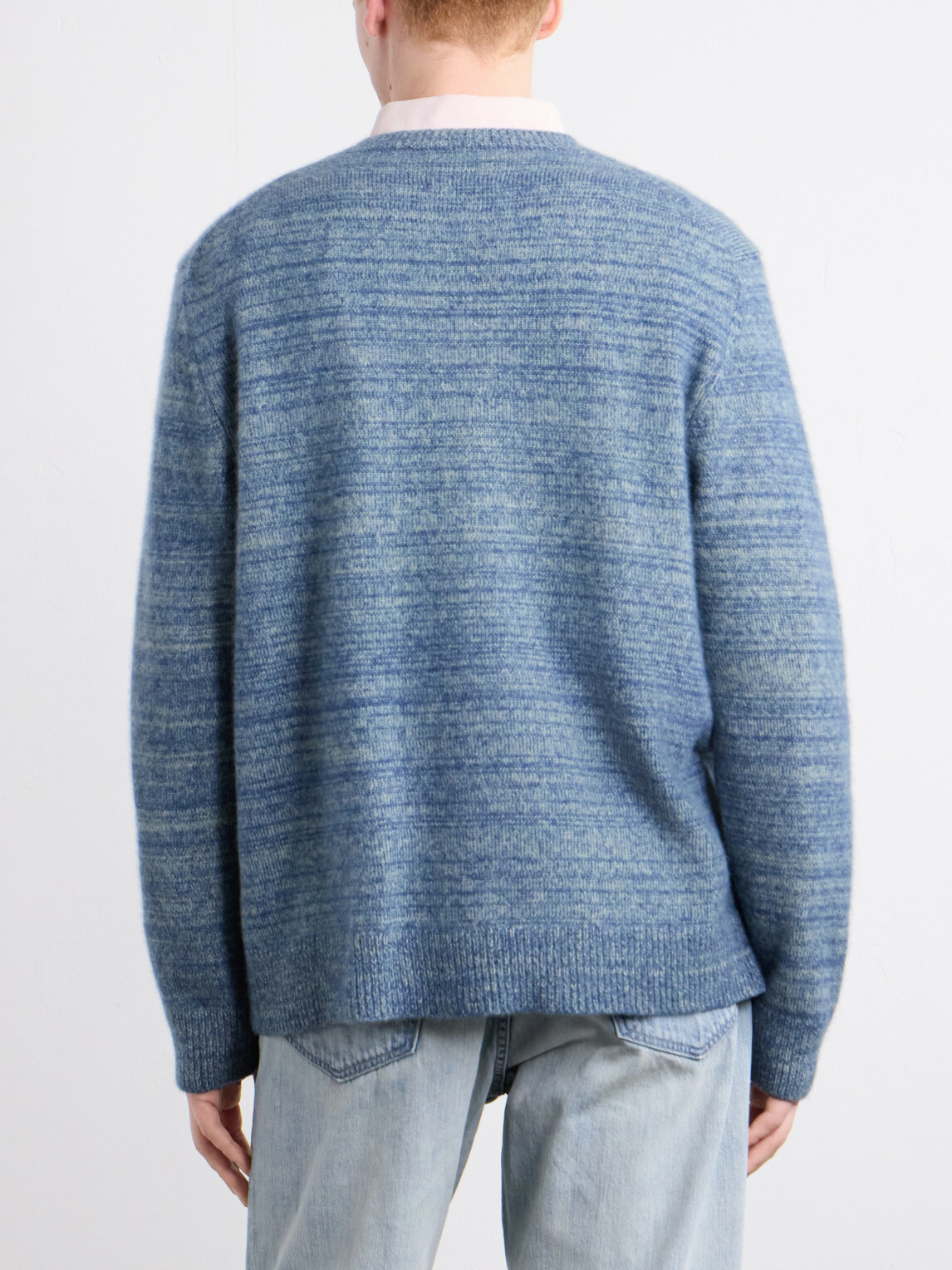 The Elder Statesman - Nimbus Striped Cashmere and Silk-Blend Sweater - Blue
