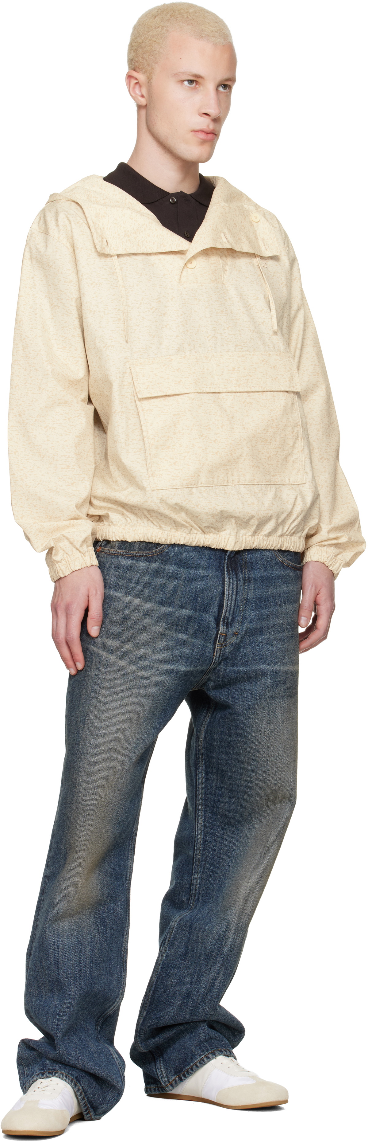 Lacoste Beige Water-Repellent Printed Jacket