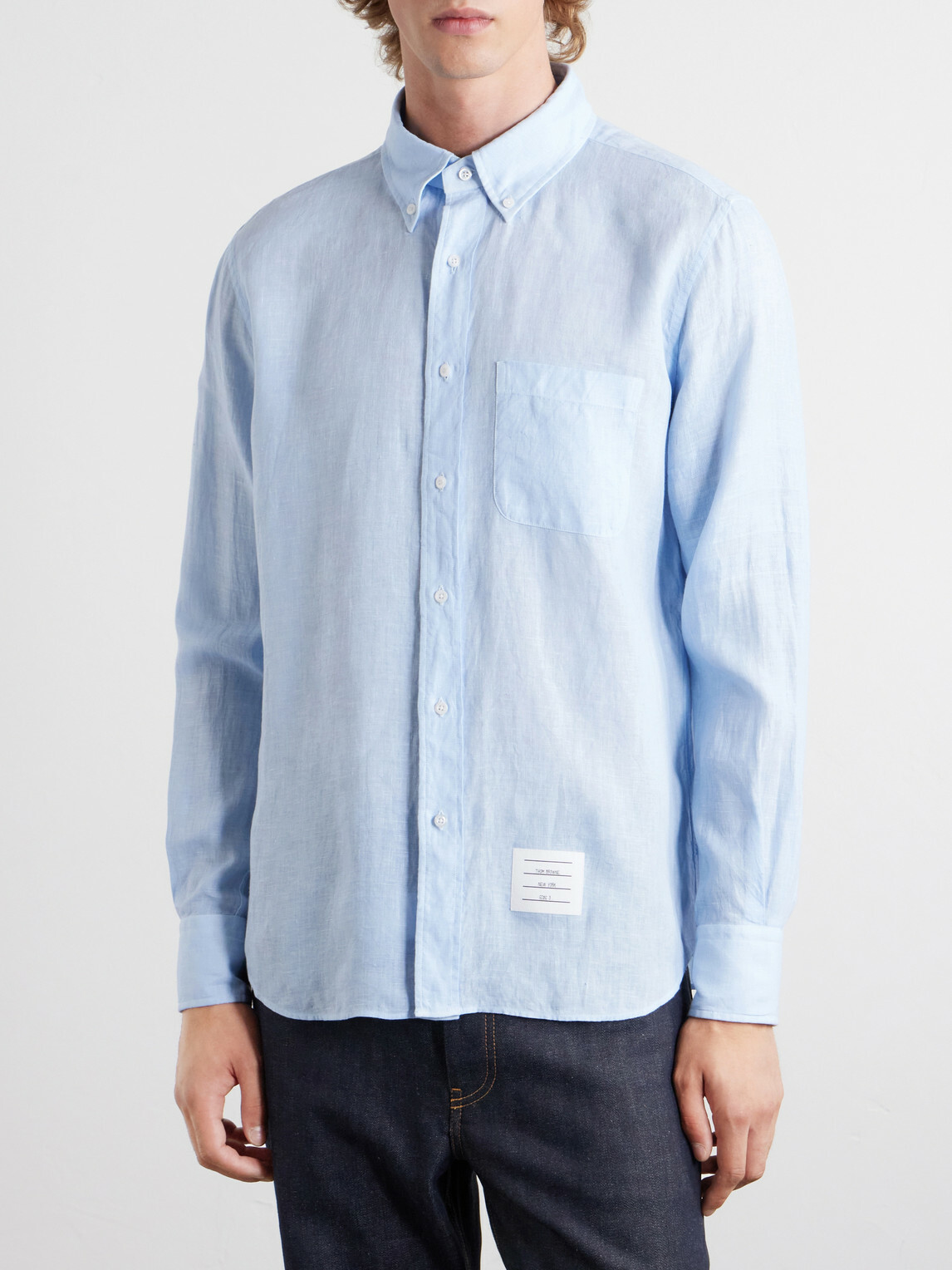 Thom Browne - Garment-Dyed Linen Shirt - Blue