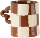 Harlie Brown Studio Brown & White Checkered Wiggle Mug