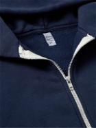 CHERRY LA - Embroidered Cotton-Jersey Zip-Up Hoodie - Blue