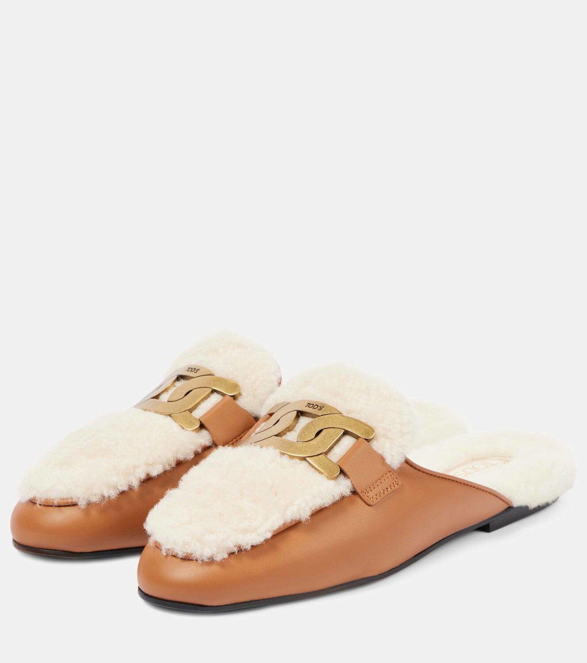 Tod's Catena shearling-lined leather slippers